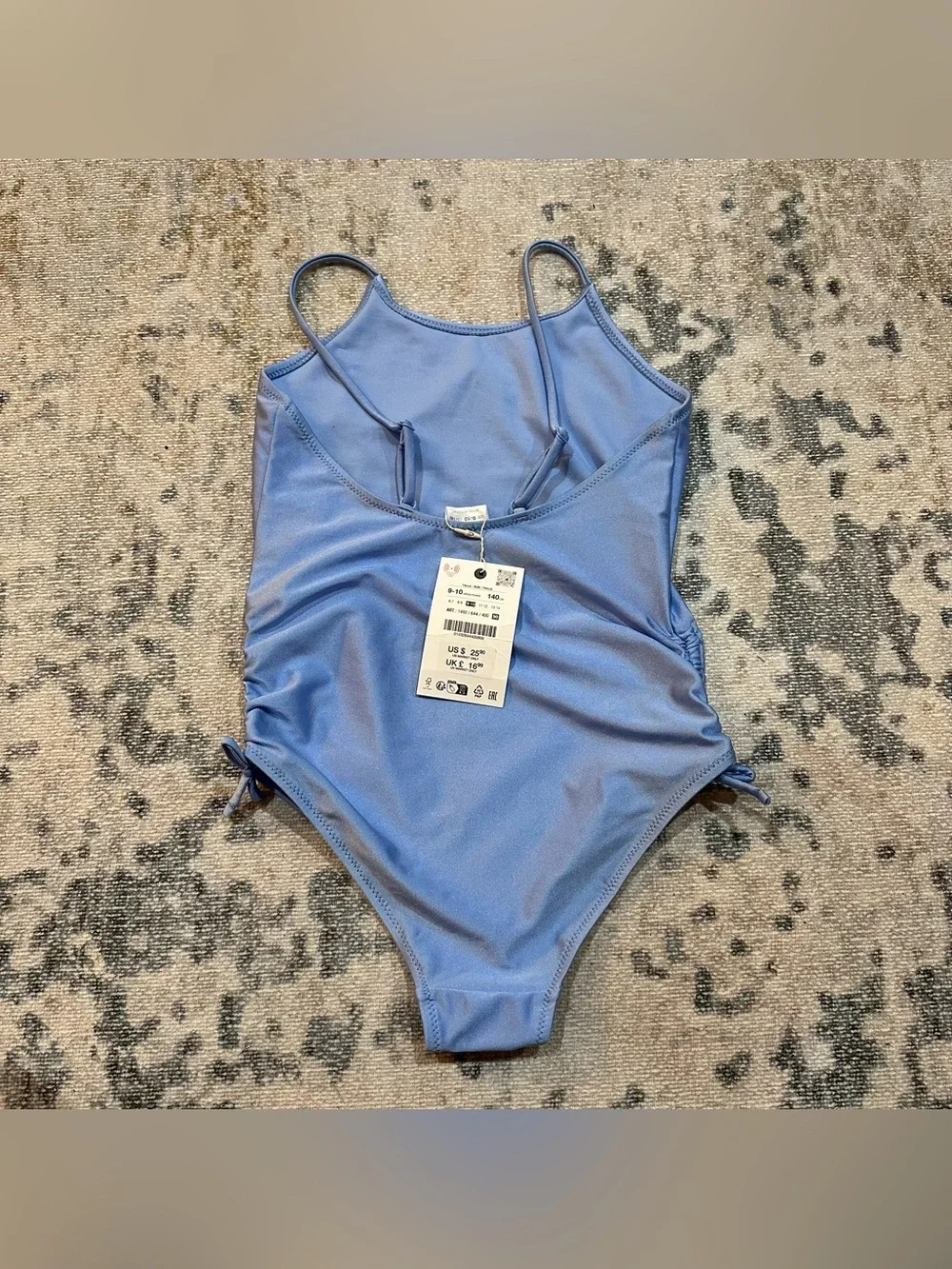 Zara Girls' Light Blue One-Piece Swimsuit - Kids bathingsuit NWT